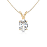 moissanite v-bale solitaire necklaces in yellow gold vermeil